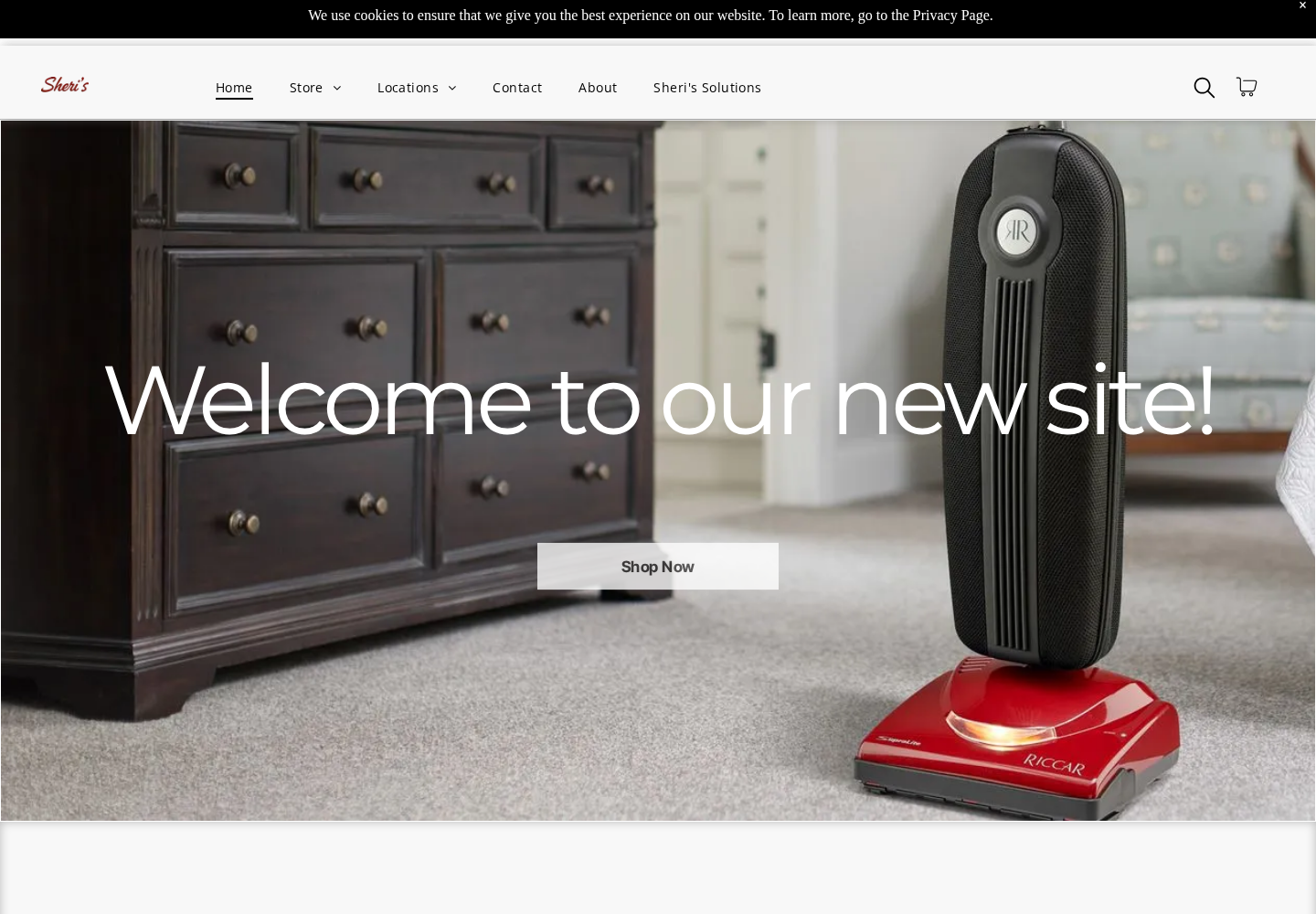 Sheri's Vacuums website homepage screenshot