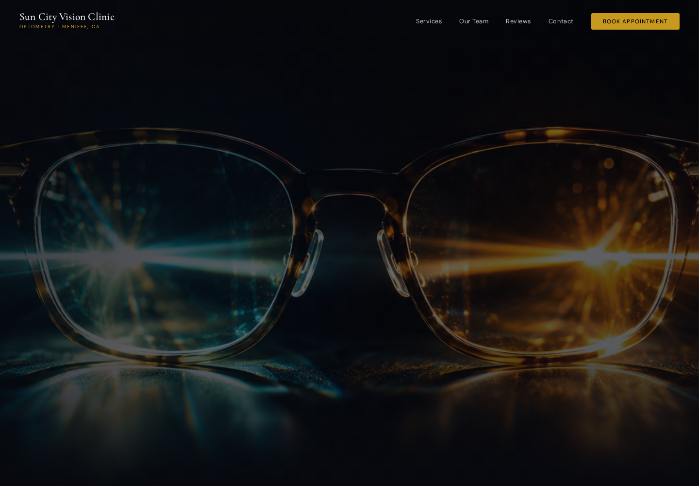 Sun City Vision Clinic website homepage screenshot